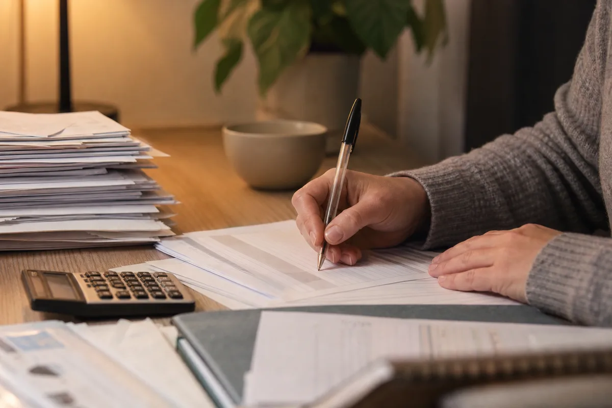 Préparation d&rsquo;un dossier de prévoyance familiale avec formulaire et calculatrice